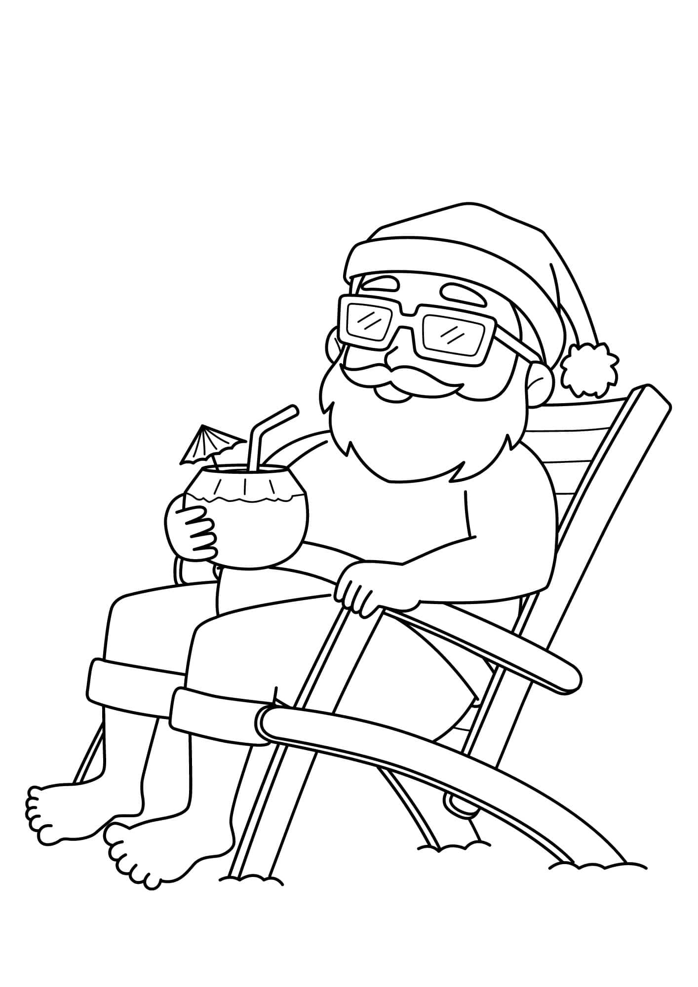 Funny Santa Claus Coloring Pages