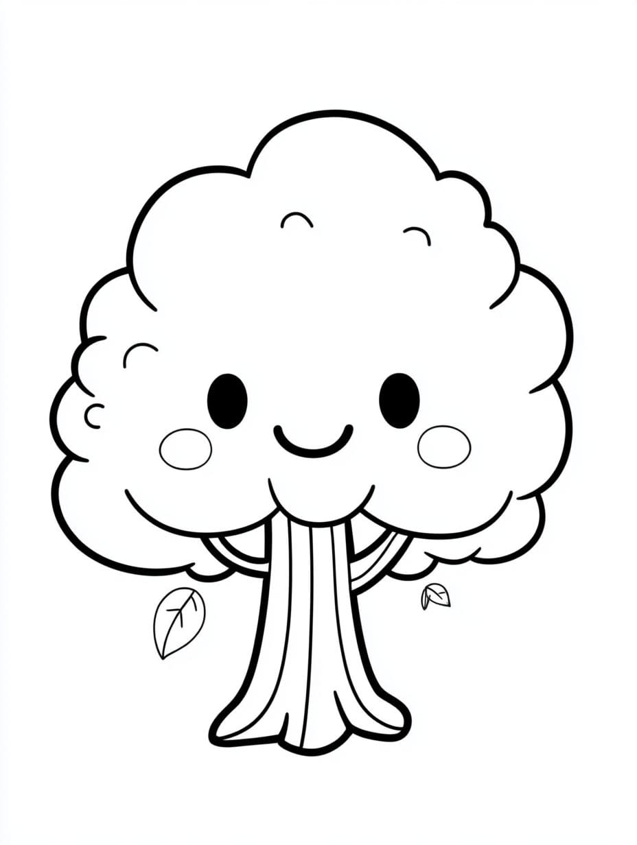 Funny Tree Coloring Pages For Kids