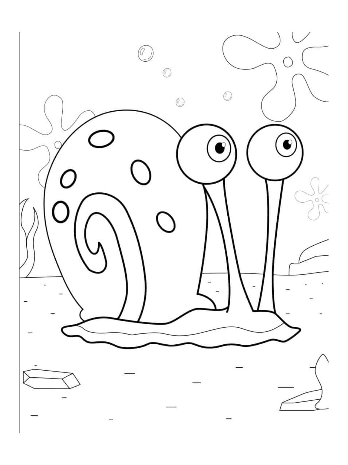 Garry The Snail From Spongebob Coloring Page For Kids