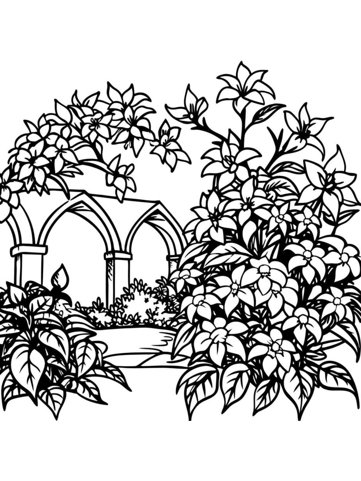 Gate Jasmine Flower Coloring Page For Kids