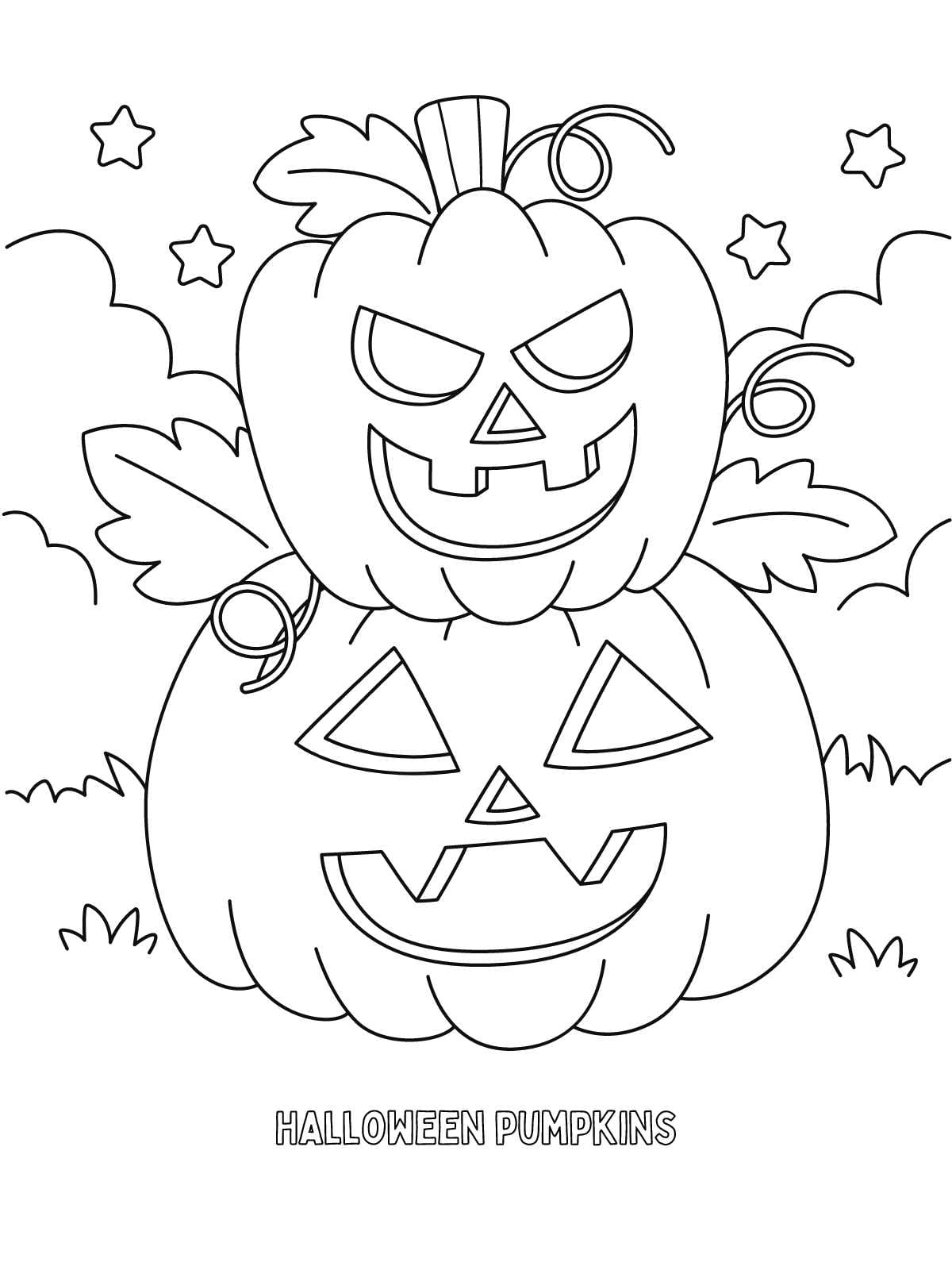 Ghost Themed Halloween Pumpkin Coloring Sheets