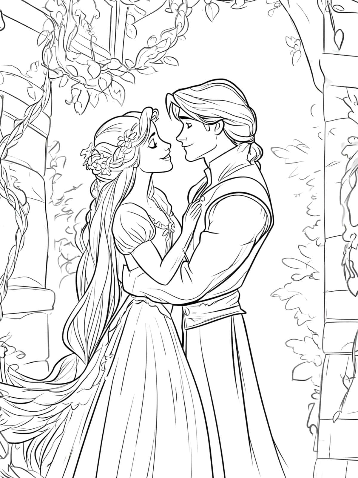 Golden Haired Rapunzel Coloring Pages