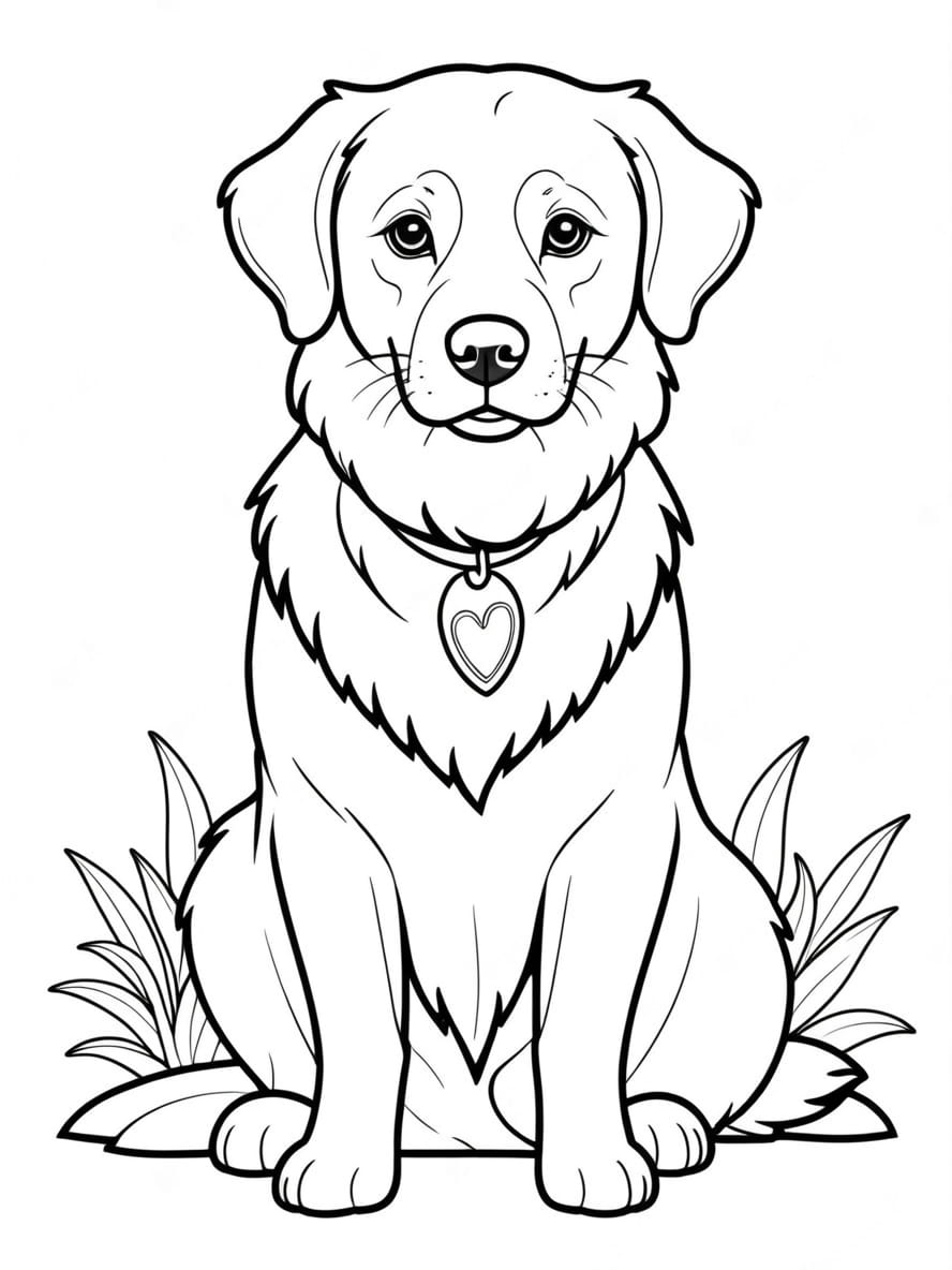 Golden Retriever Coloring Pages