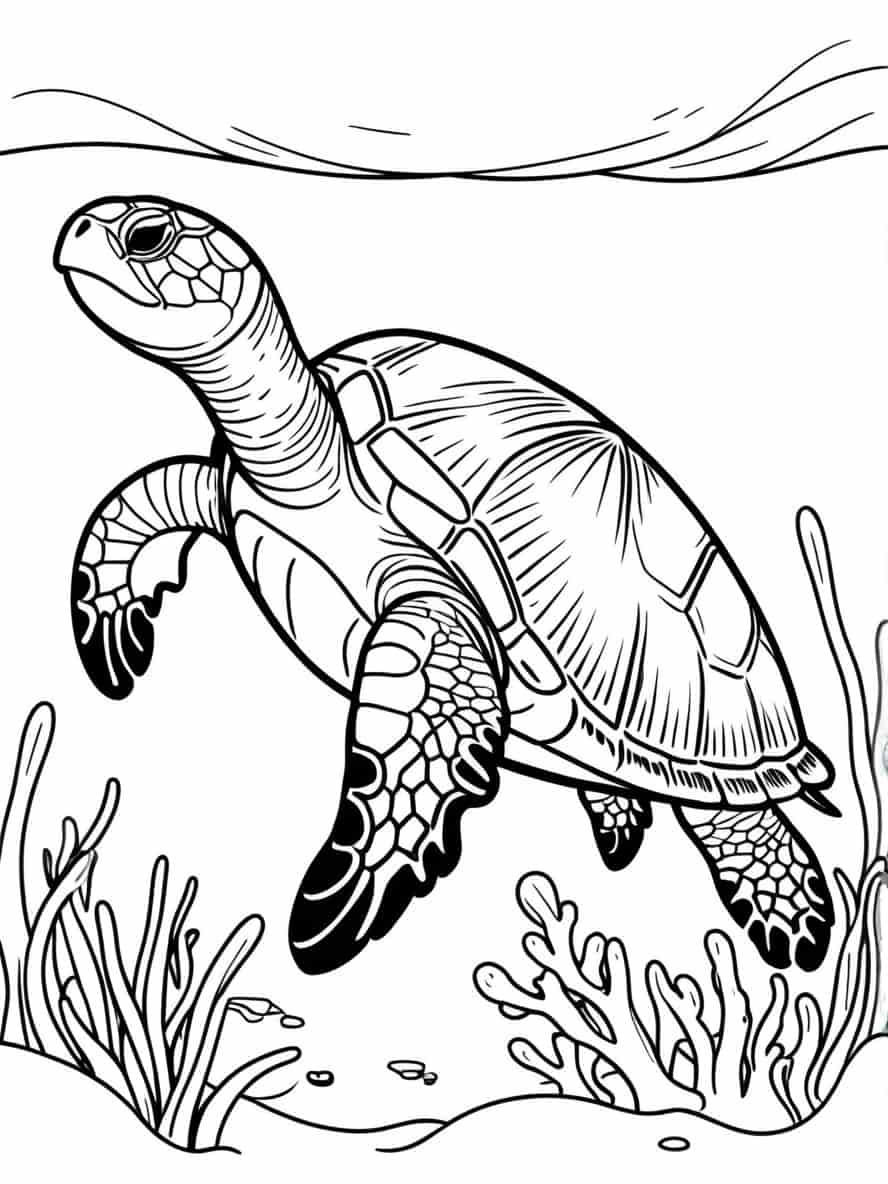 Green Sea Turtle Coloring Pages