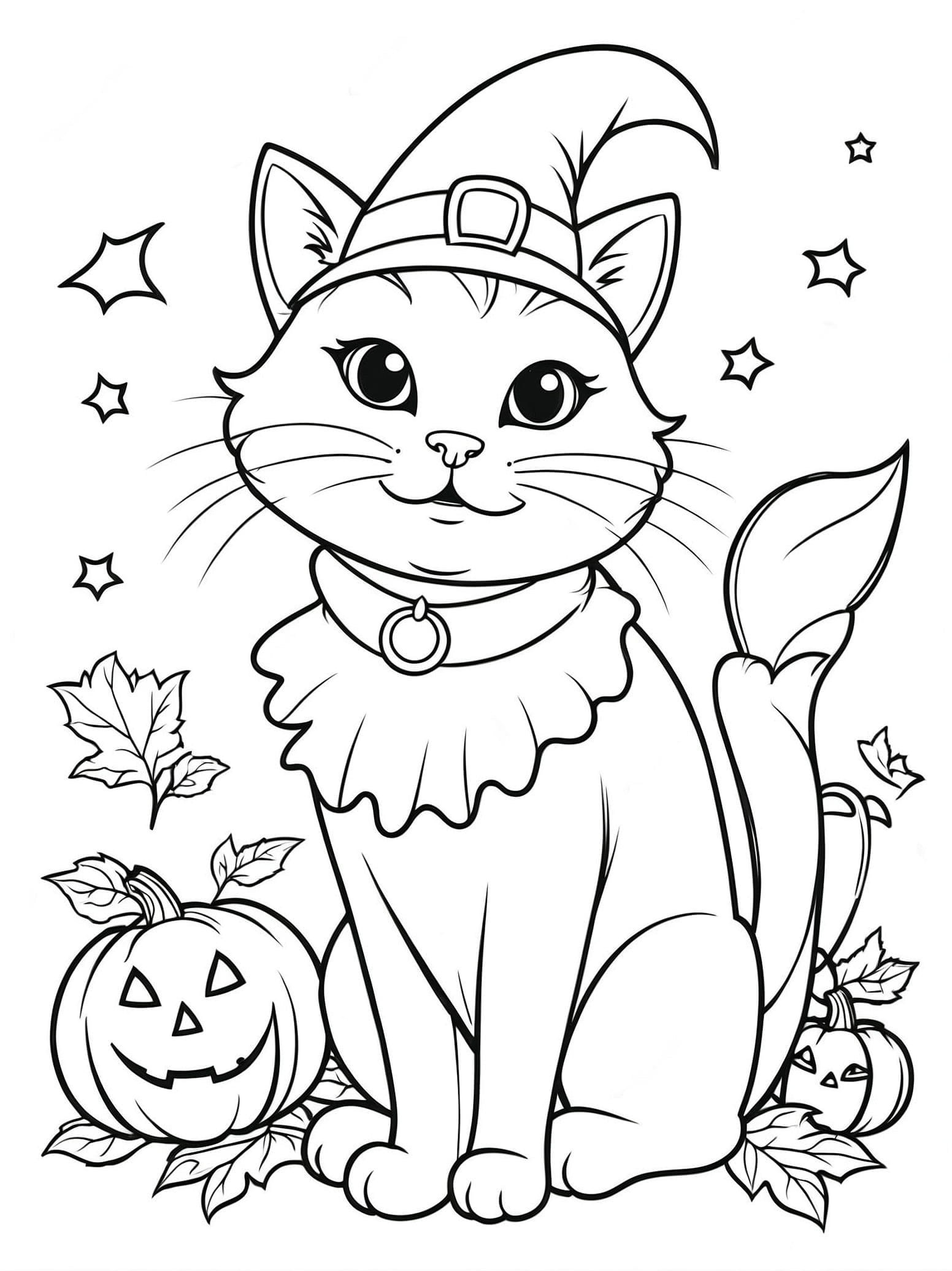 Halloween Cat Coloring Pages