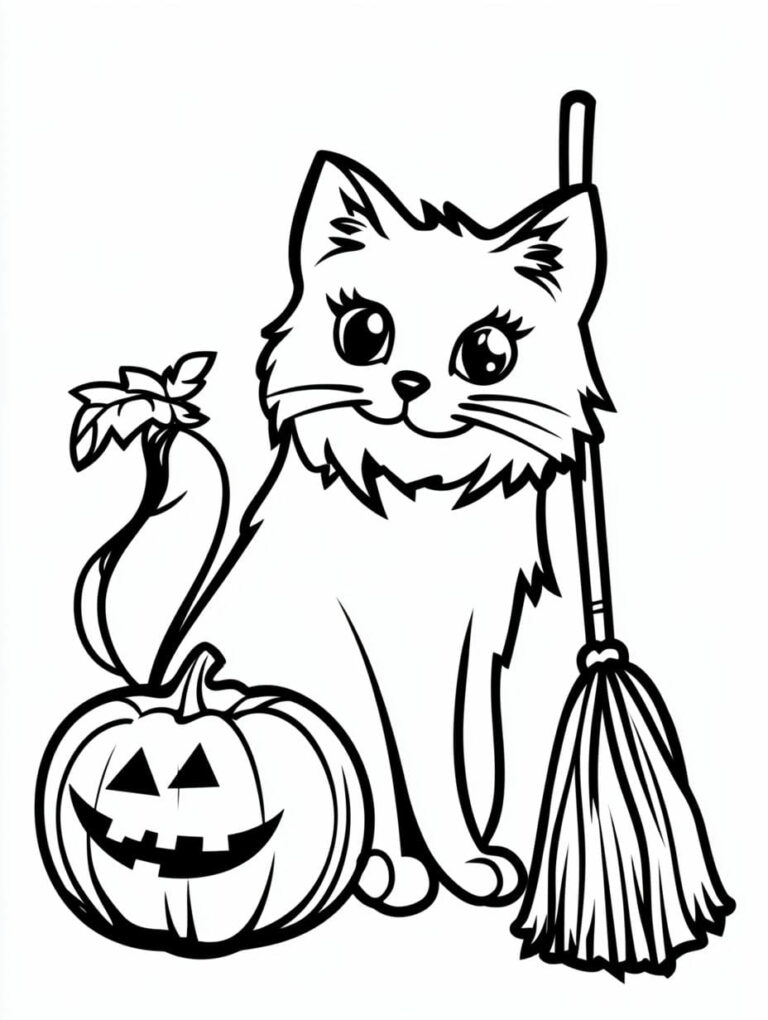 Immerse yourself in 30+ fascinating halloween cat coloring pages
