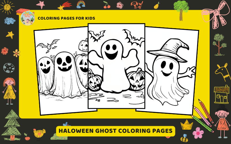 Halloween Ghost Coloring Pages Featured Image Min