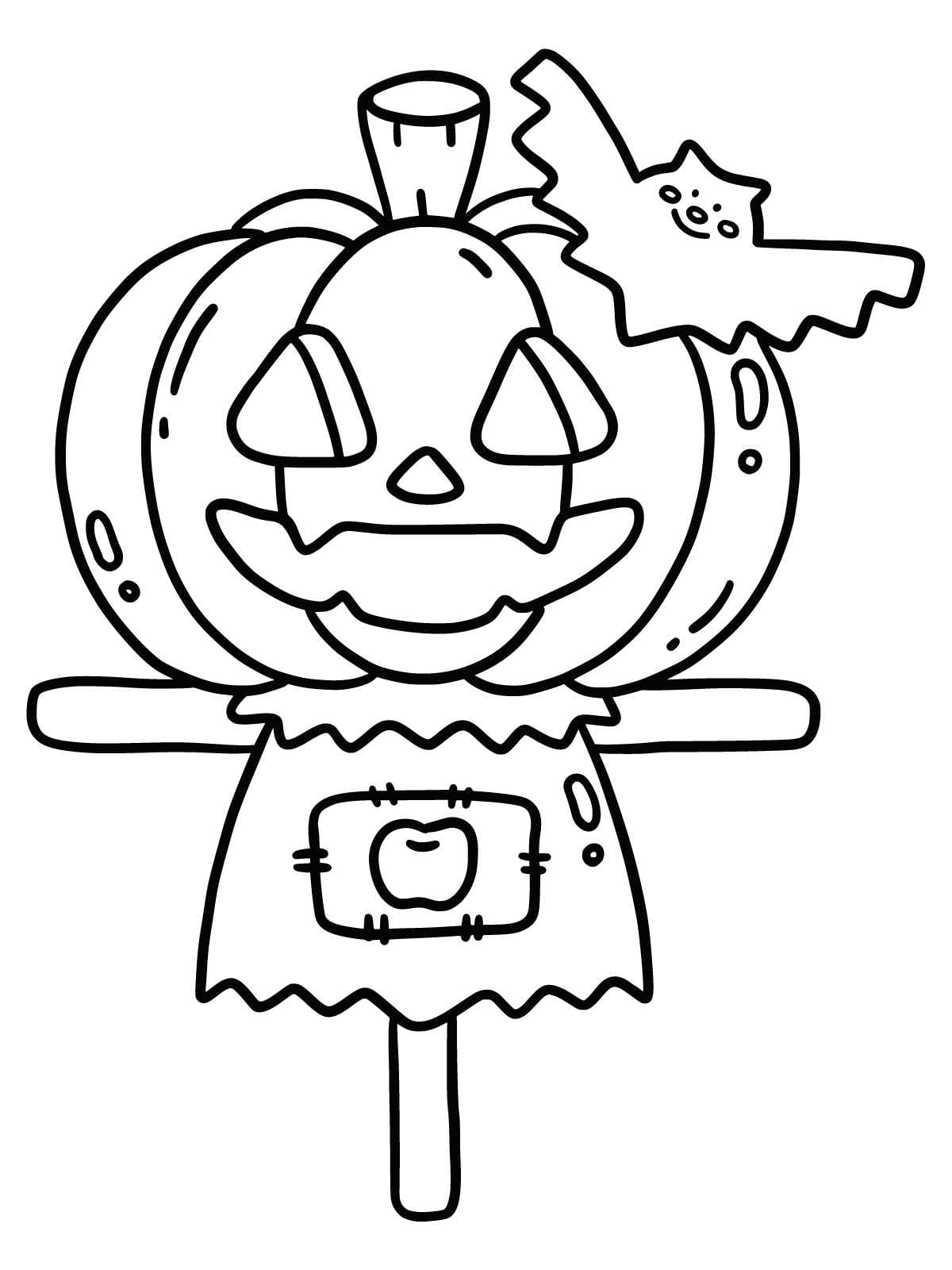 Halloween Pumpkin Scarecrow Coloring Pages