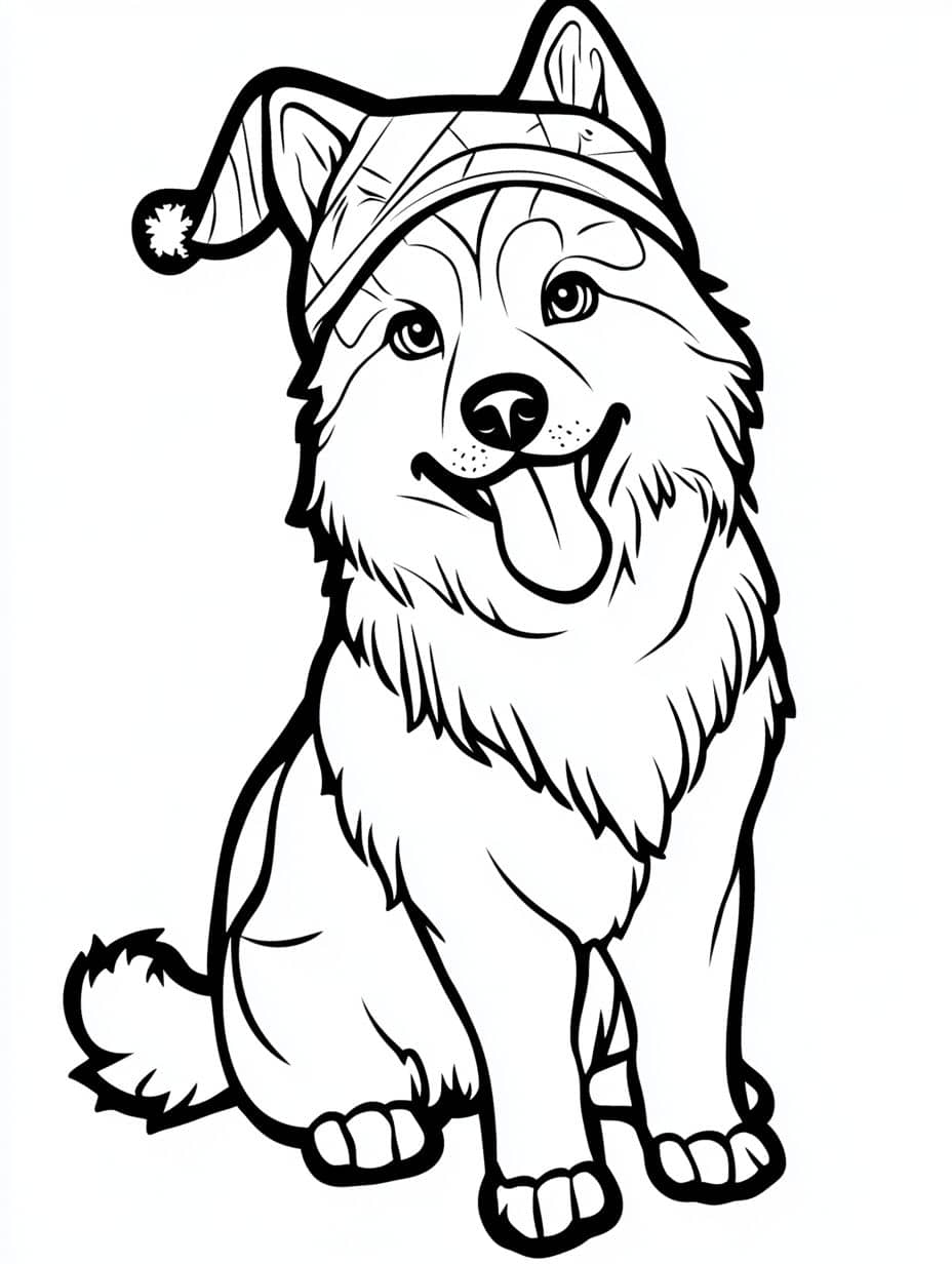 Happy Husky Coloring Pages