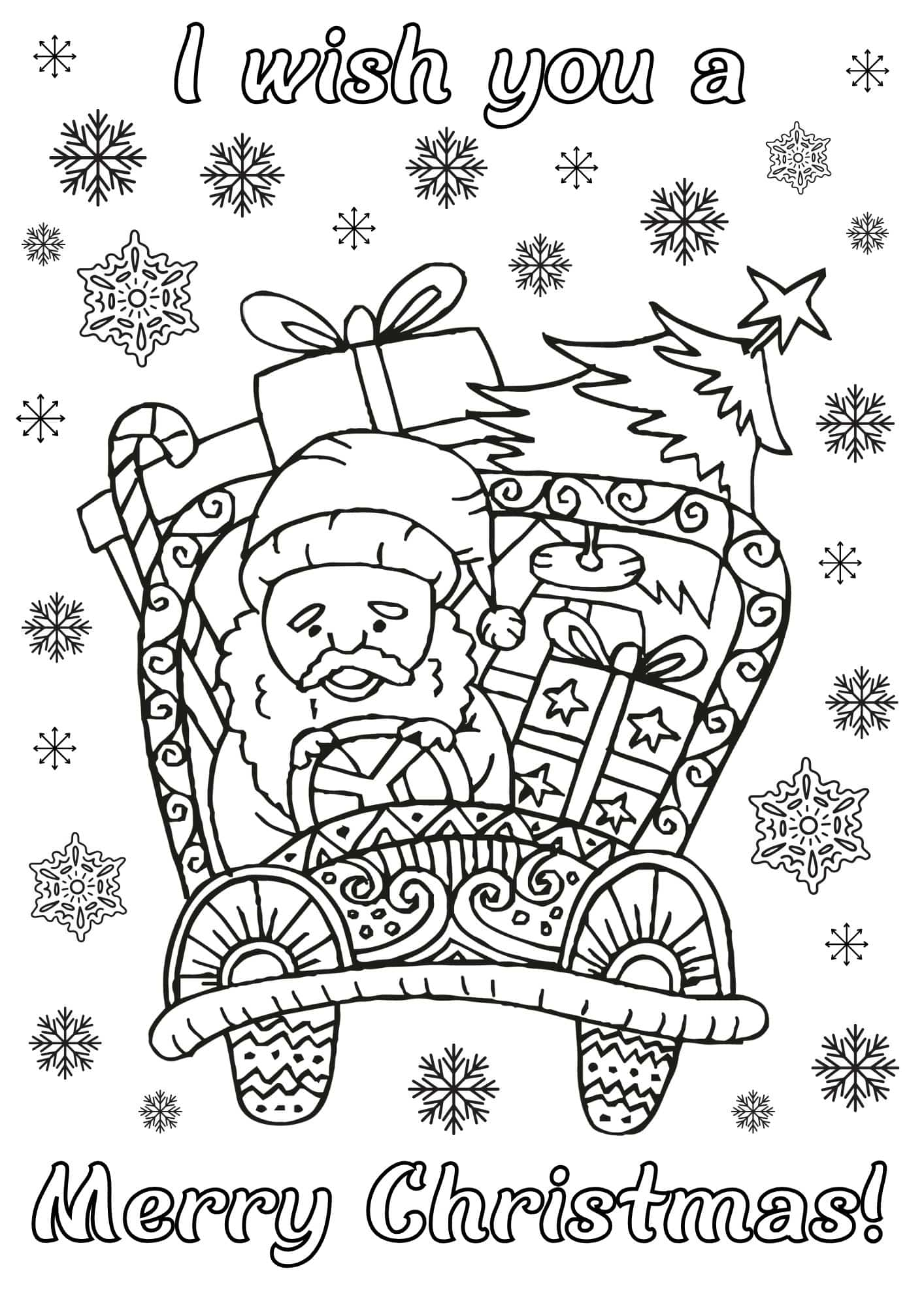 Happy Santa Claus Coloring Sheets