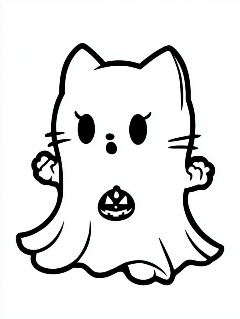 Top 30+ cute hello kitty halloween coloring pages