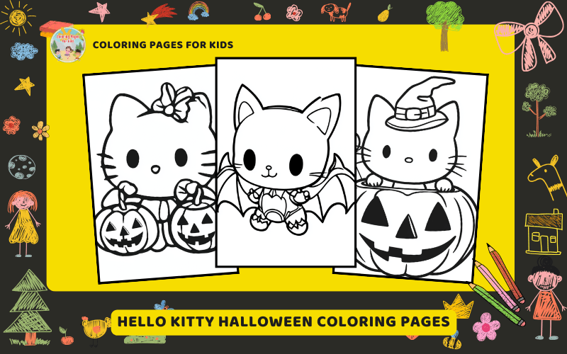 Hello Kitty Halloween Coloring Pages Featured Image