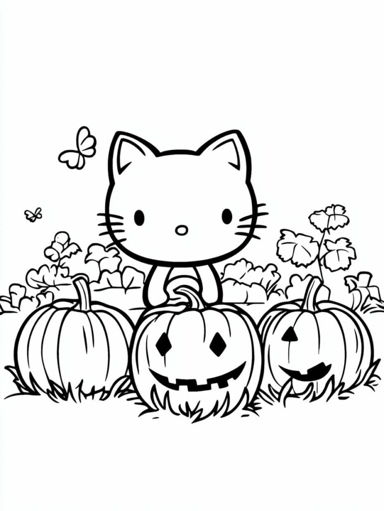 Top 30+ cute hello kitty halloween coloring pages ...