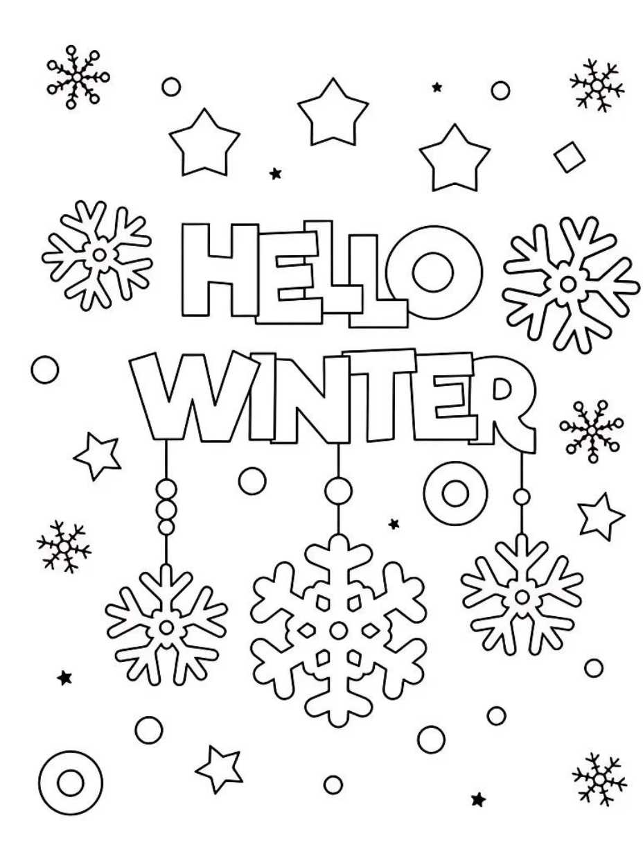 Hello Winter Coloring Pages