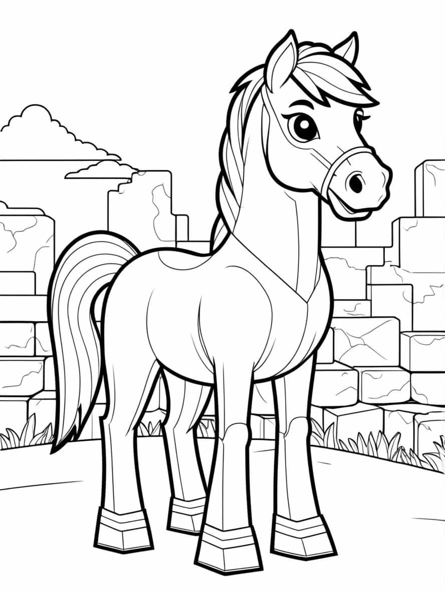 Horse Lego Coloring Pages