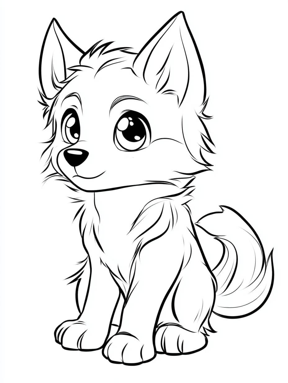 Husky Chibi Coloring Pages