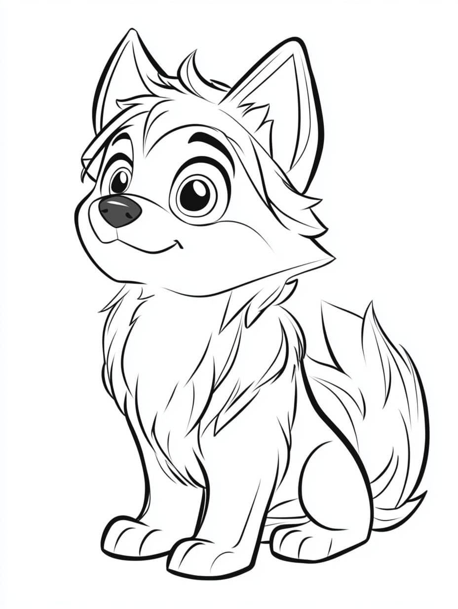 Husky Chibi Coloring Sheet