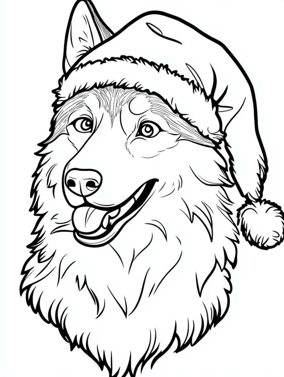 Husky Face Coloring Pages