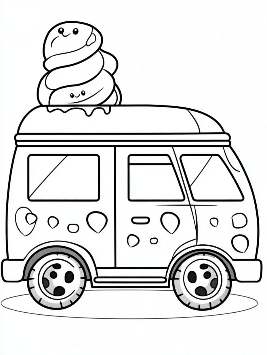 Ice Cream Car Coloring Pages