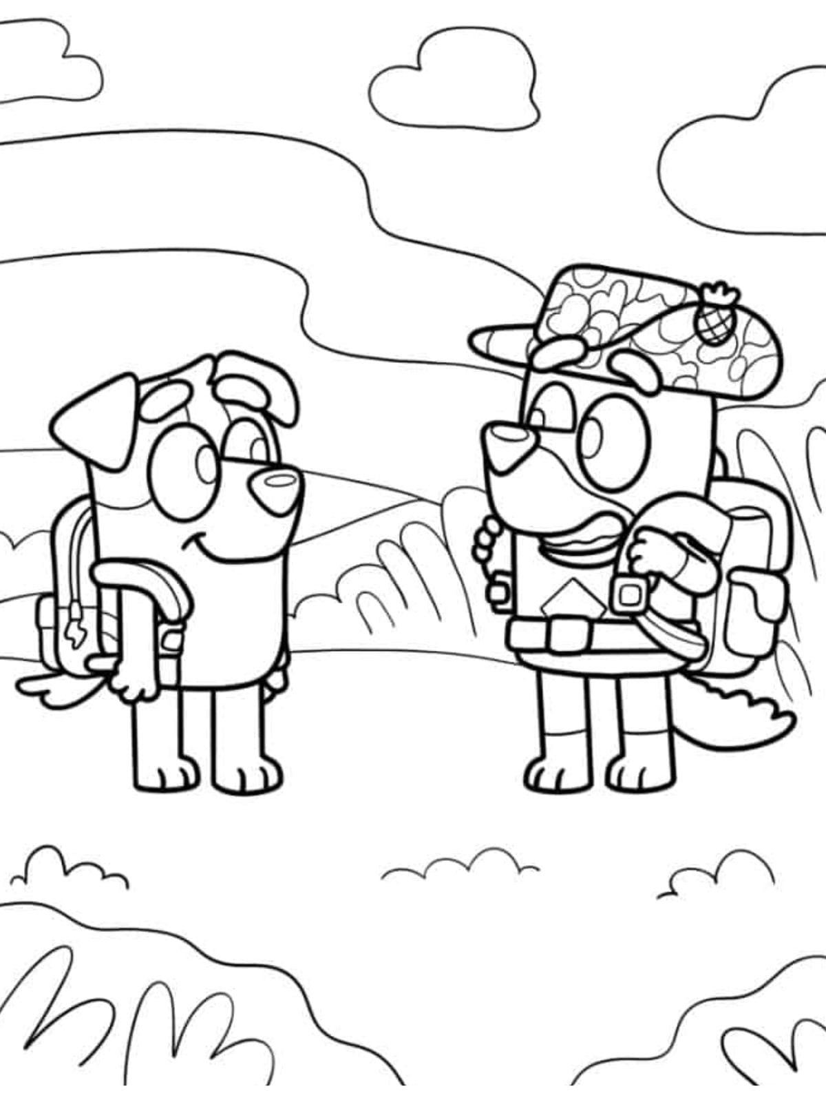 Jack And Rusty Hiking Coloring Pages For Kids