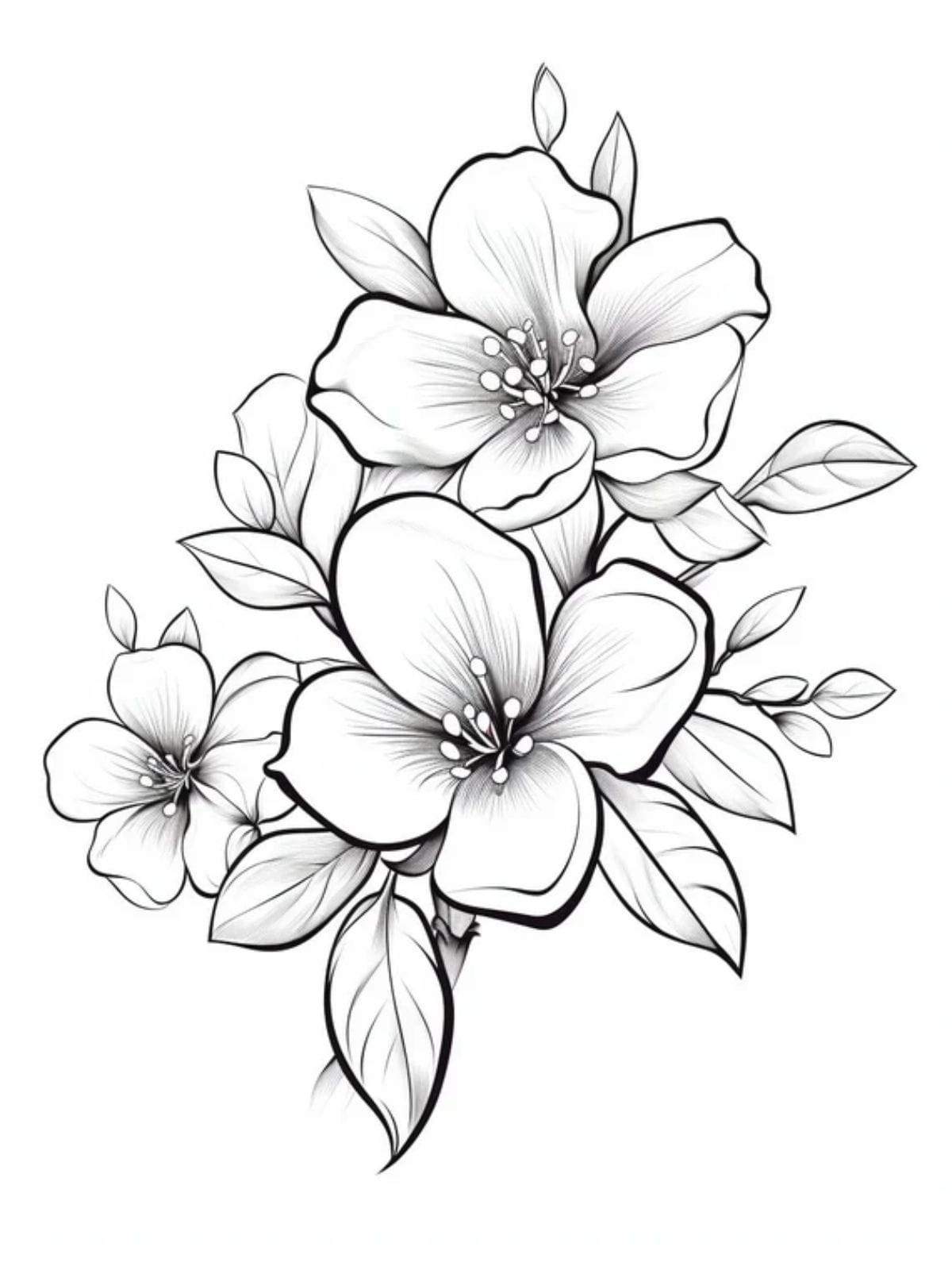 Jasmine Flower Coloring Page For Kids