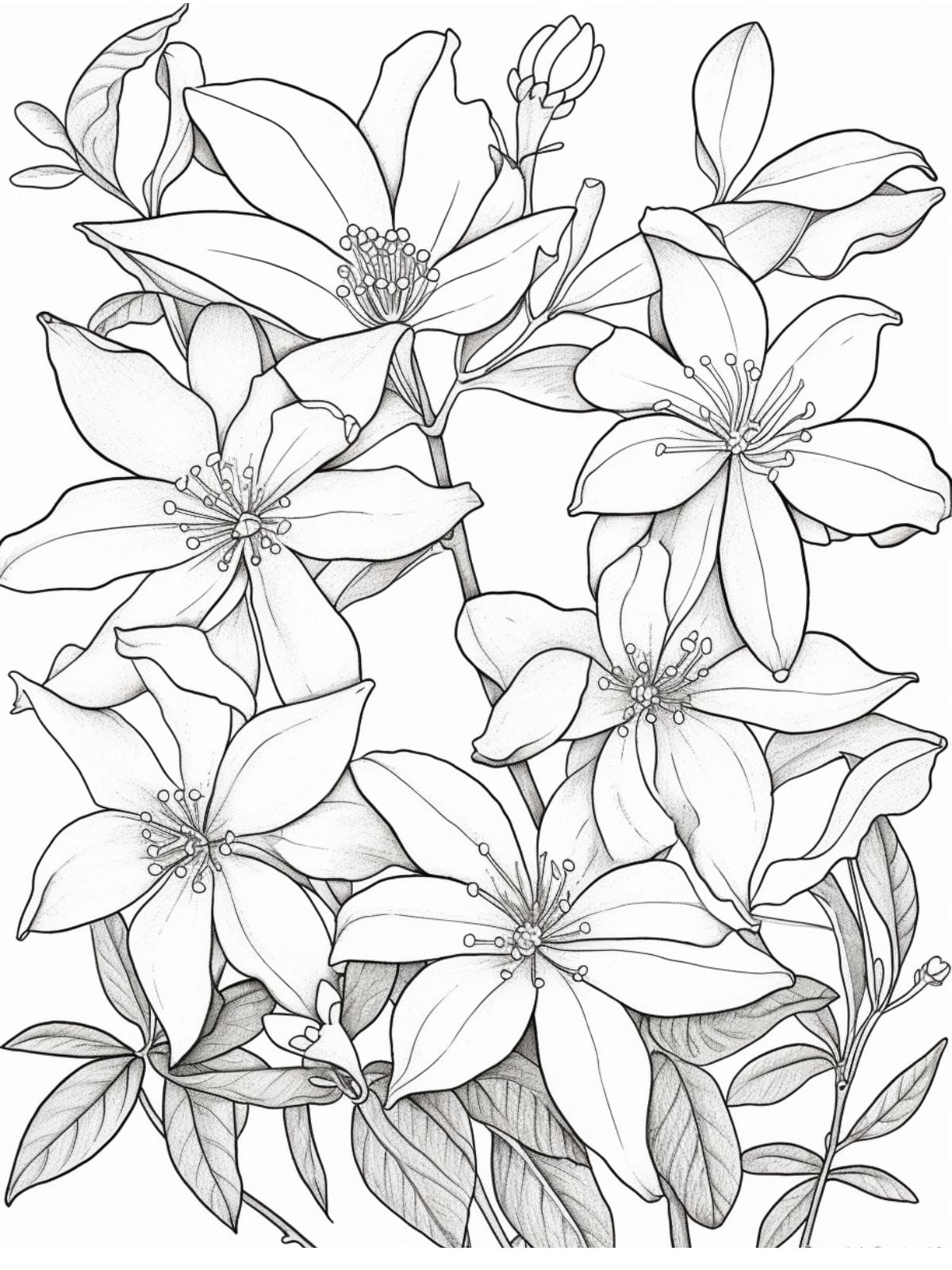 Jasmine Flower Coloring Page