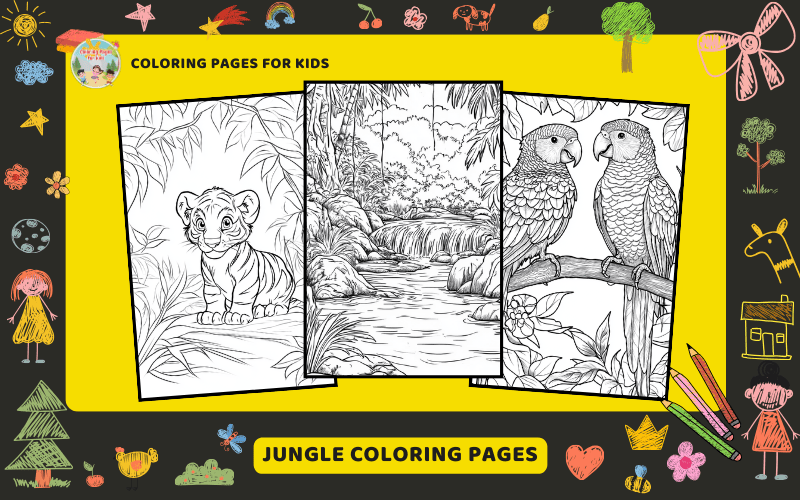 Jungle Coloring Pages Featured Image Min