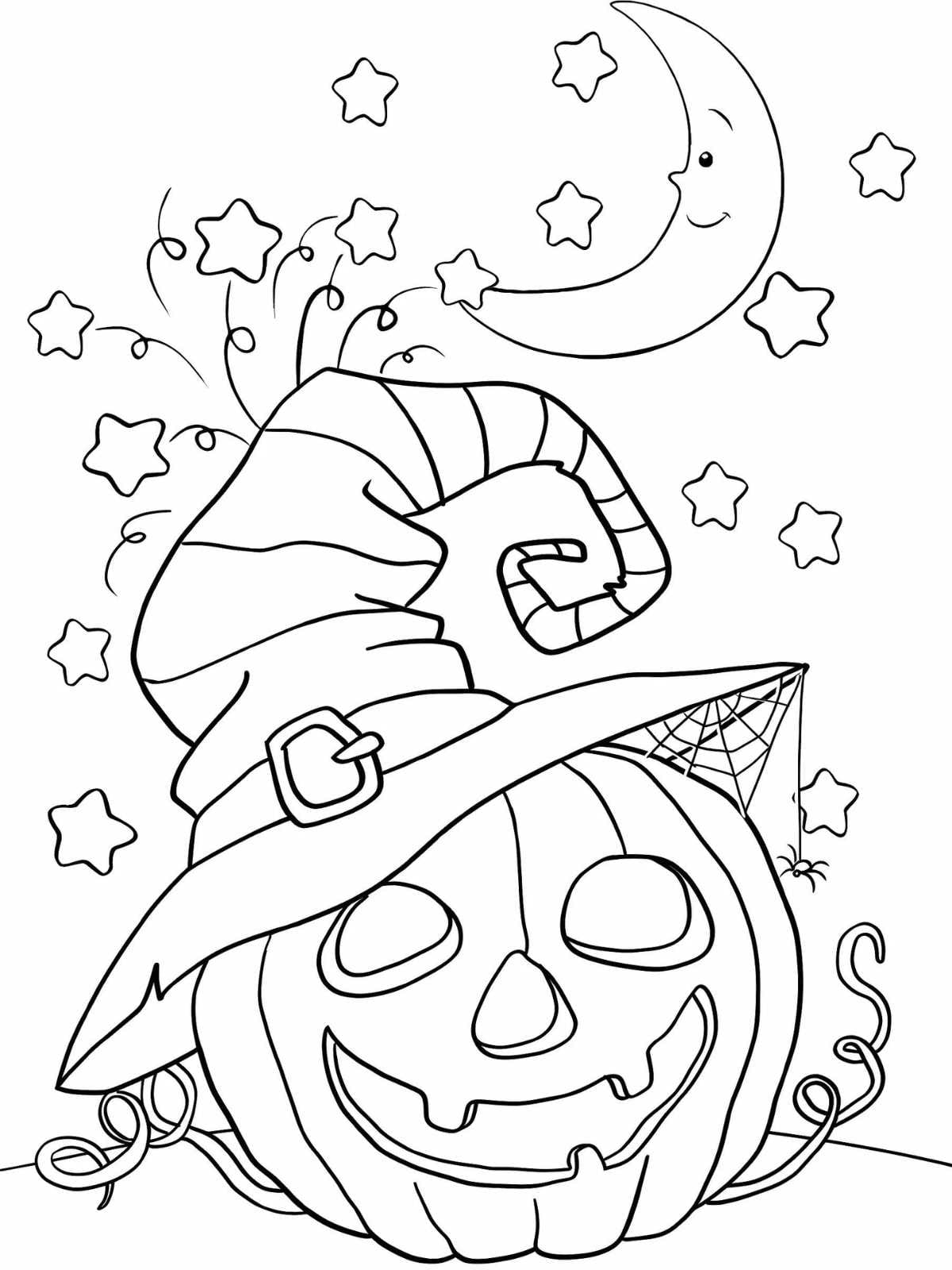 Kindergarten Halloween Pumpkin Coloring Pages