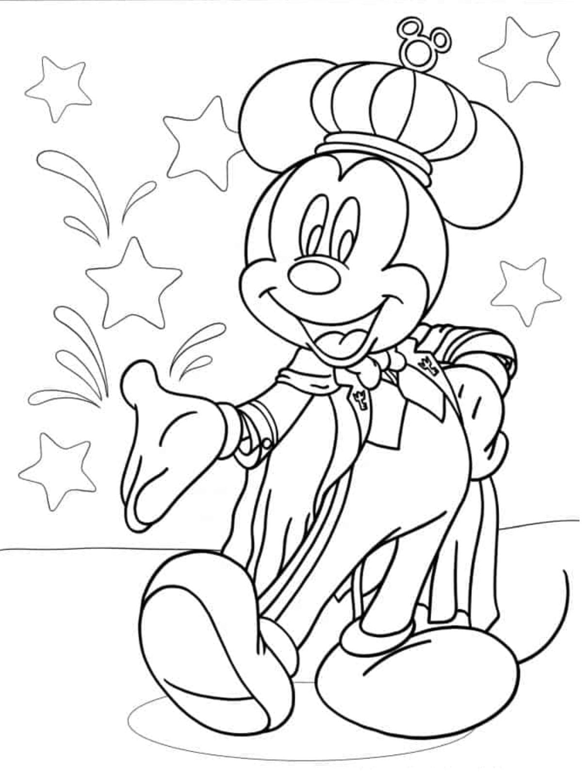 King Mickey Mouse Coloring Page