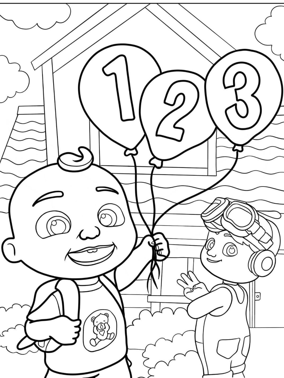 Learn Number Cocomelon Coloring Pages