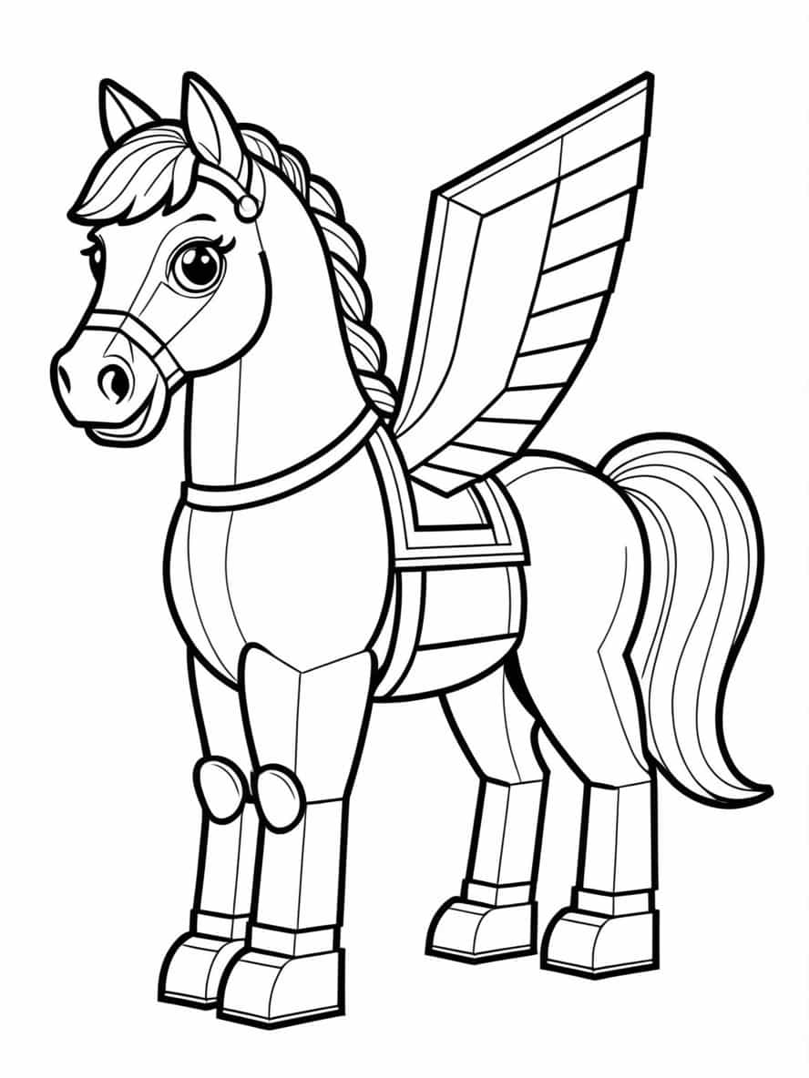 Lego Horse Coloring For Kids Coloring Pages