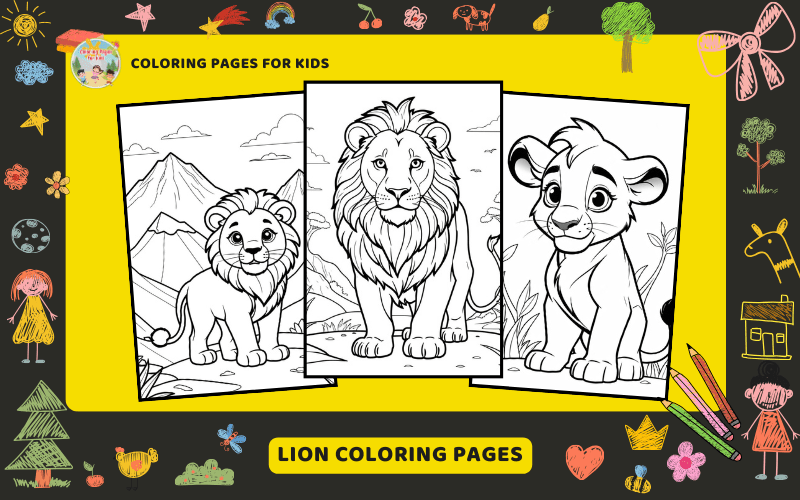 Lion Coloring Pages Featured Image