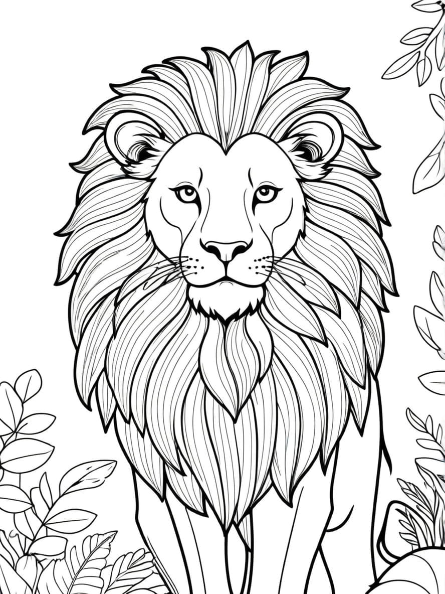 Lions Mane Coloring Pages For Kids