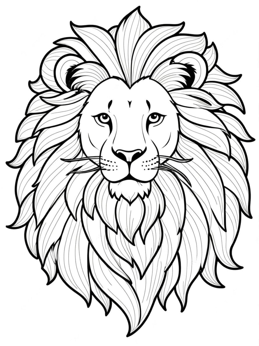 Lions With Mane Coloring Pages