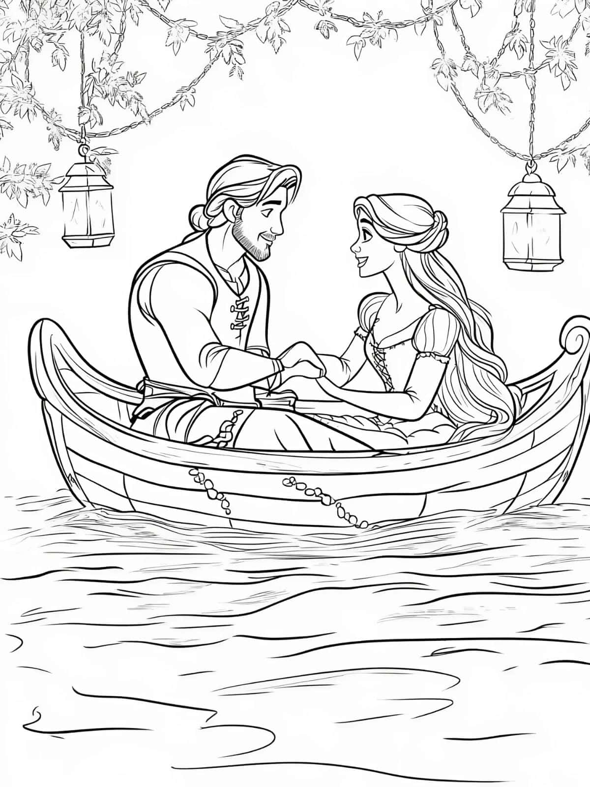 Long Haired Rapunzel Coloring Pages