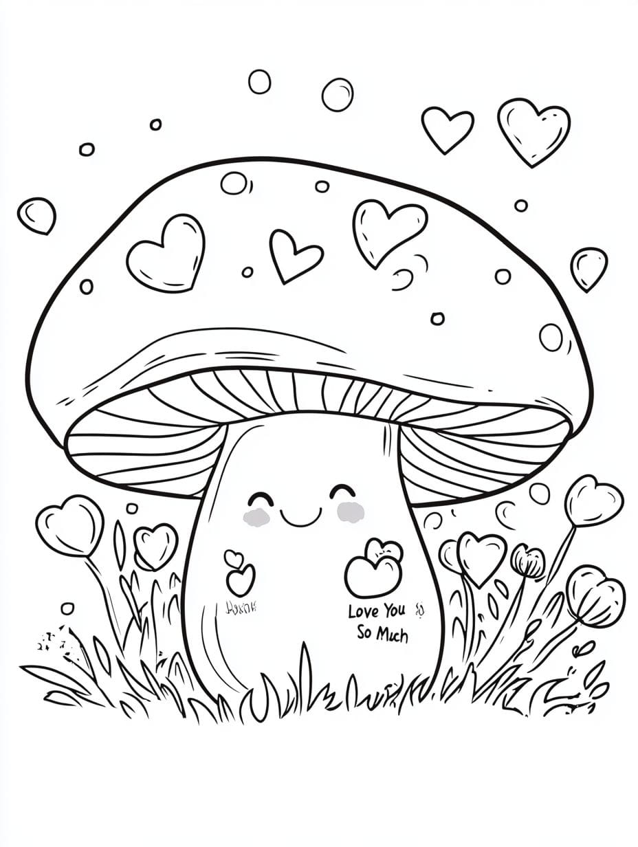 Lovely Mushroom Coloring Pages