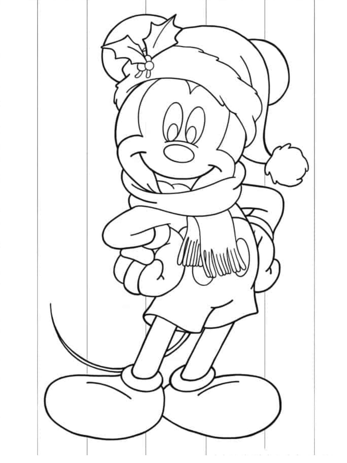 Mickey Mouse Dressed In Christmas Clothing