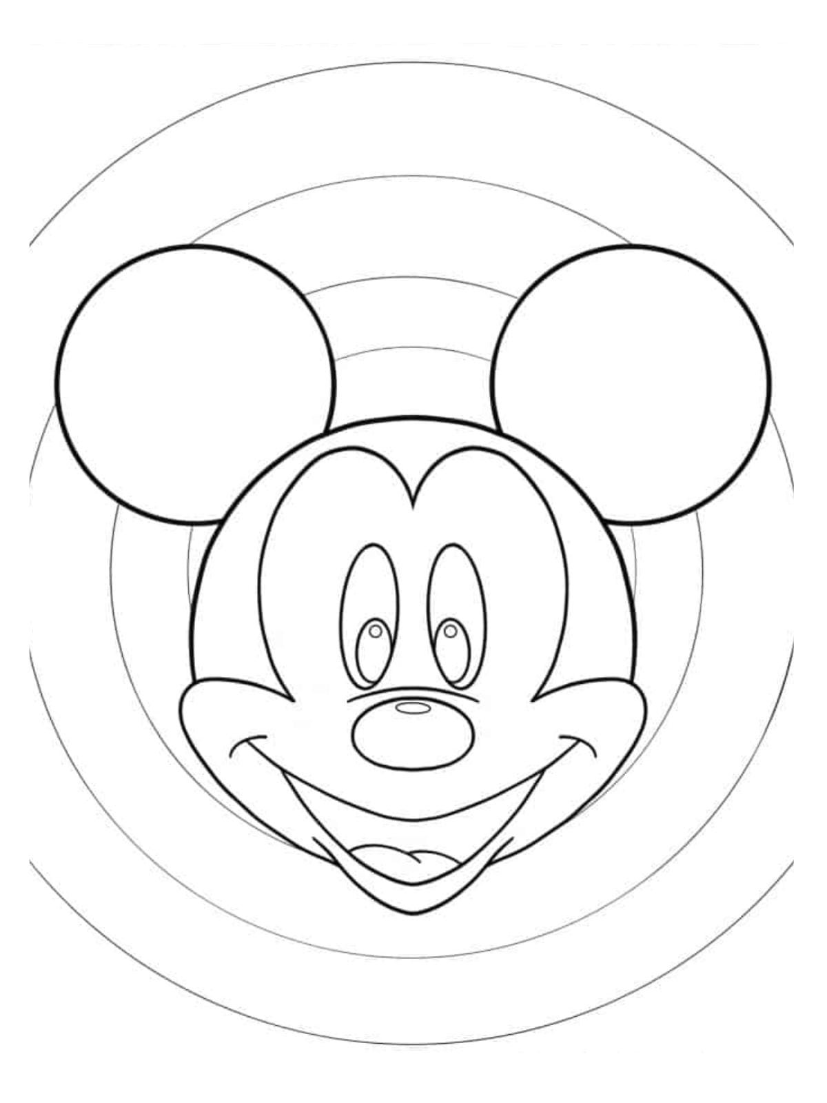 Mickey Mouse Face Coloring Sheet For Kids