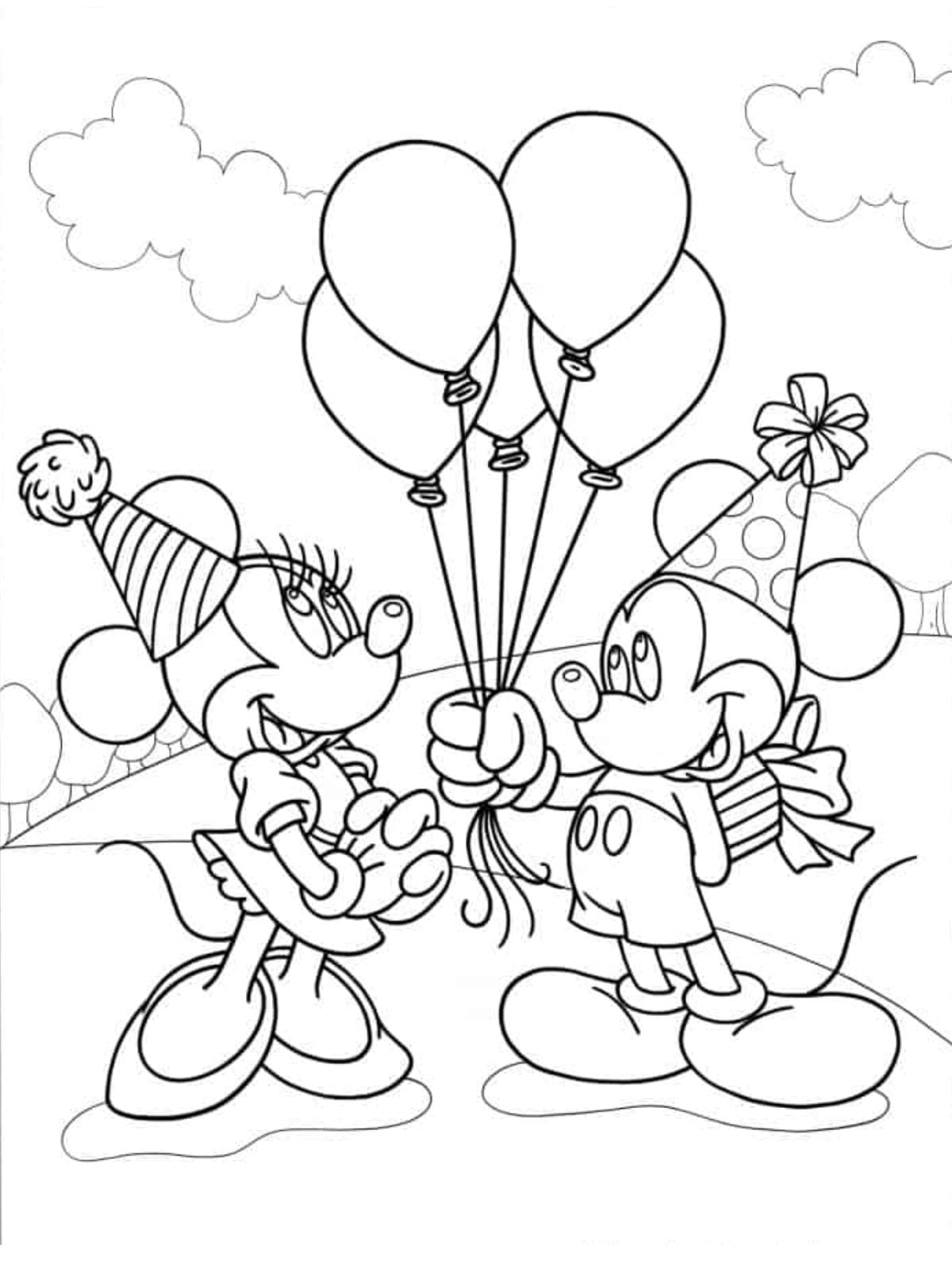 Mickey Mouse With Friends To Color