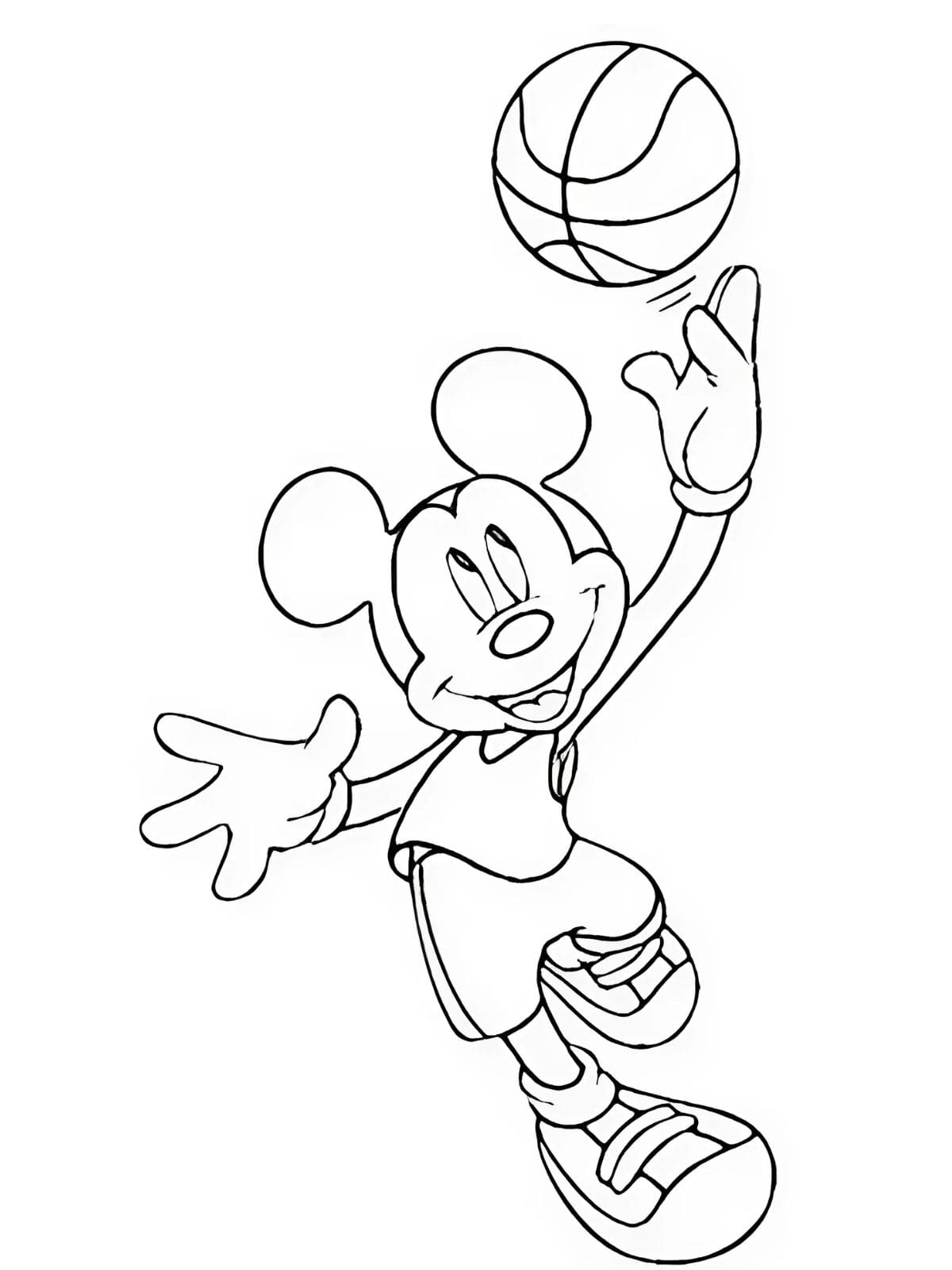 Mickey Play Volleyball Coloring Pages