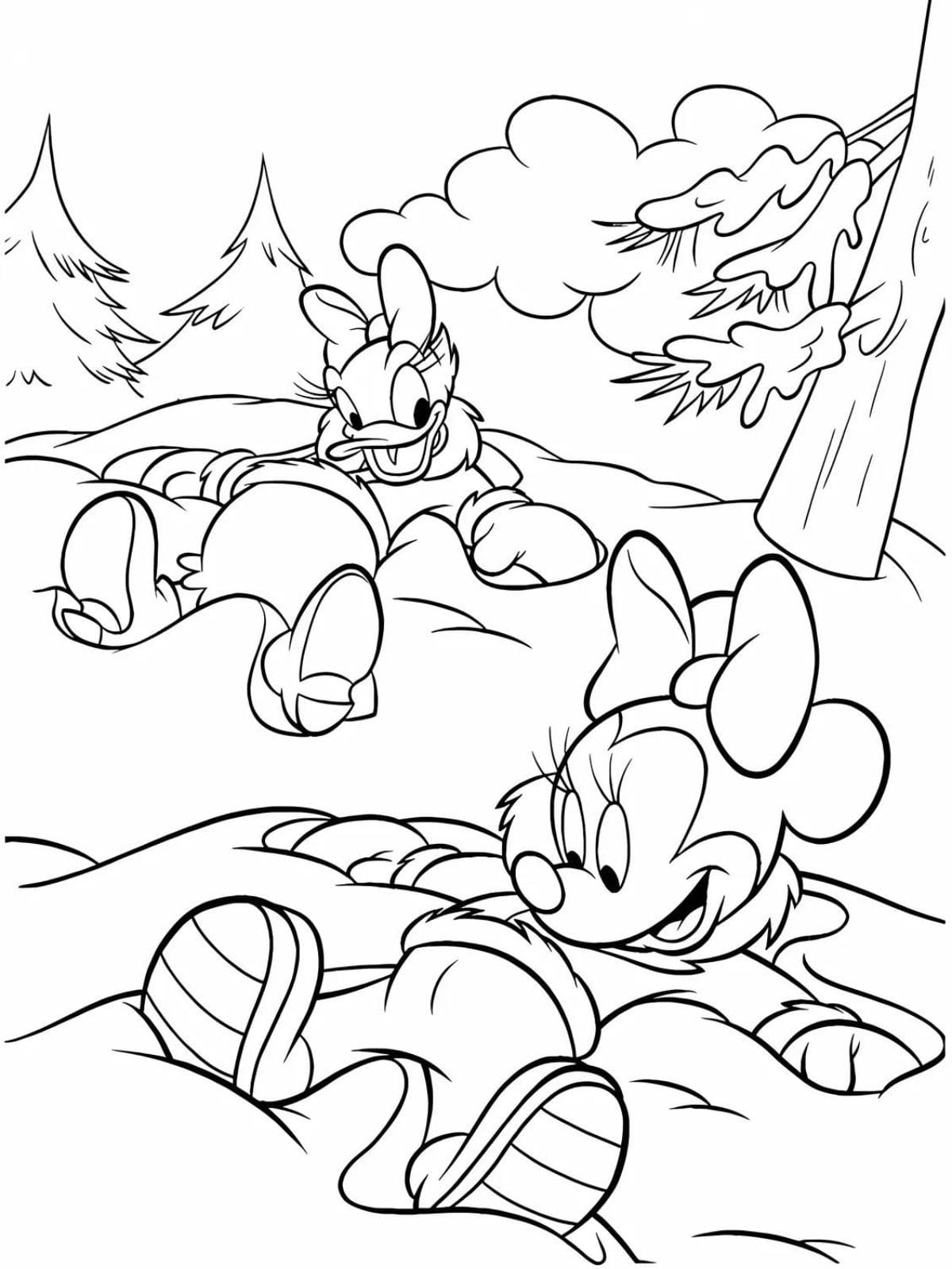 Mickey Playing With Donal Duck Coloring Pages