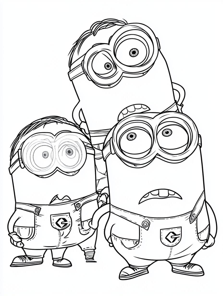 Minion Bob Kevin And Stuart Coloring Pages