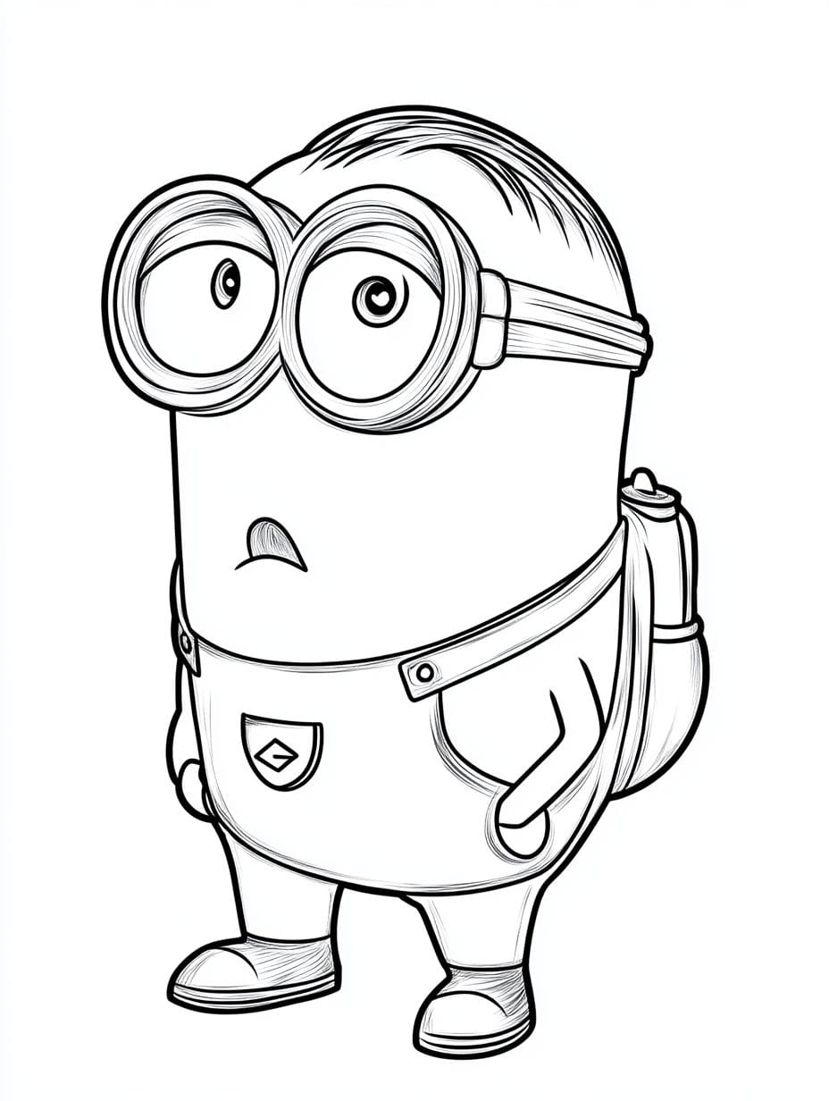 Minion Coloring Pages For Kids Simple Outline