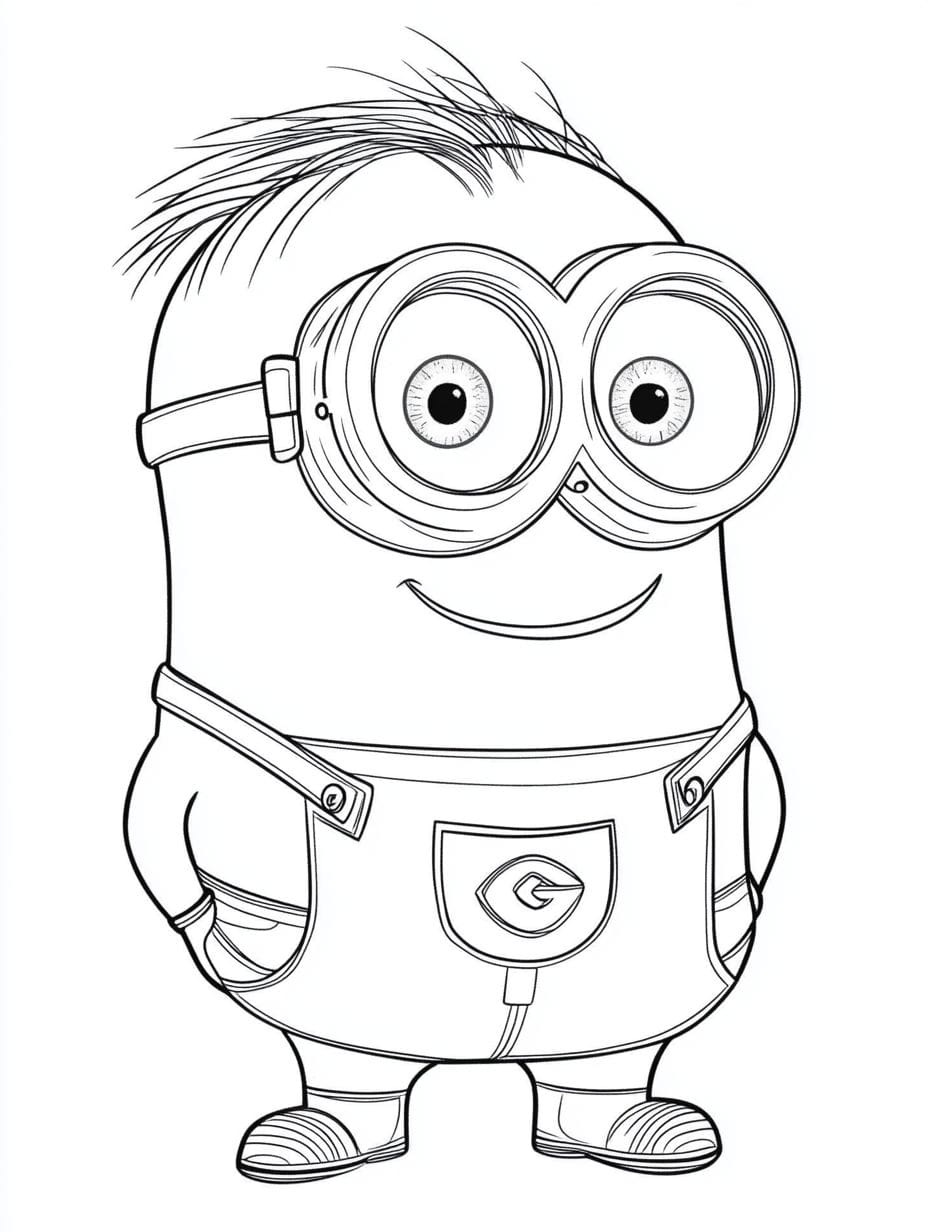 Minion Cute Baby Bob Put Your Hands In Your Pockets Coloring Pages