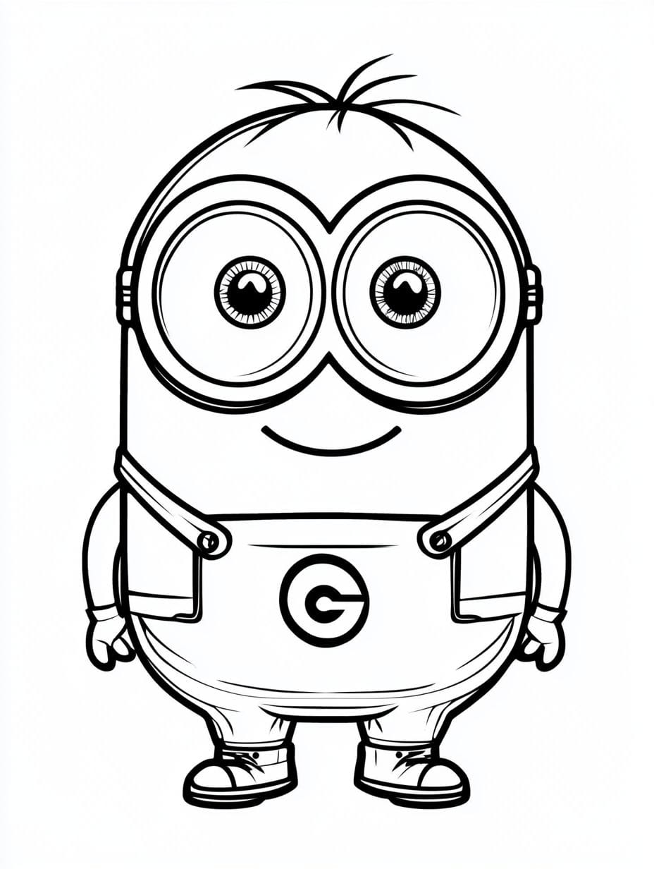 Minion Cute Kawaii Themed Coloring Pages