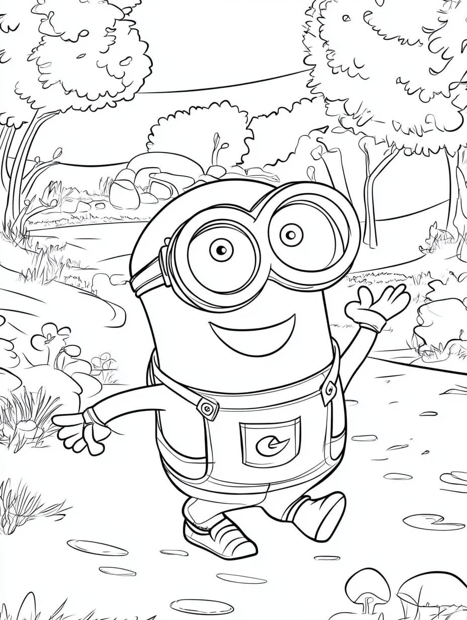 Minion Playful Coloring Pages