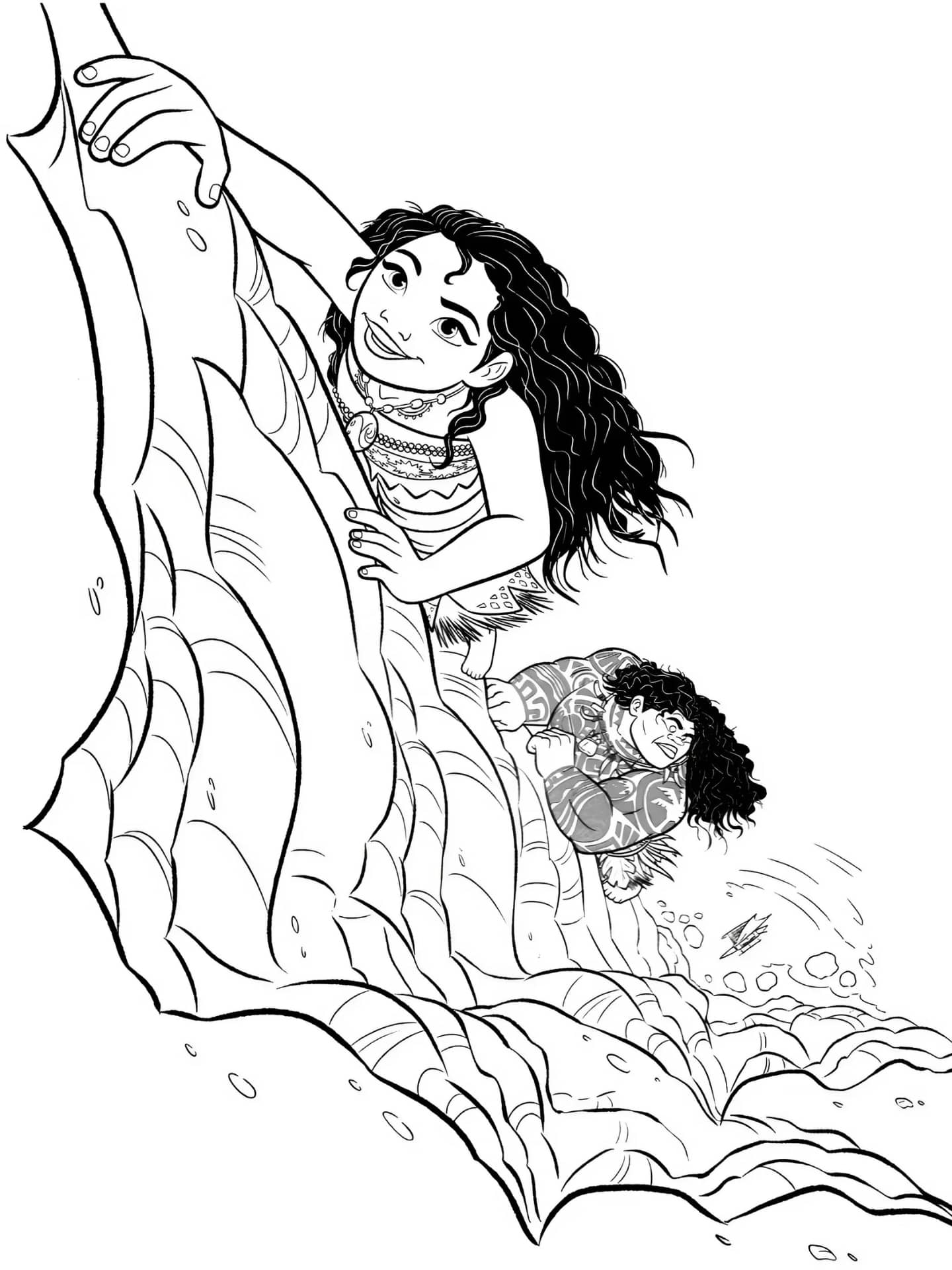 Moana And Maui Coloring Pages