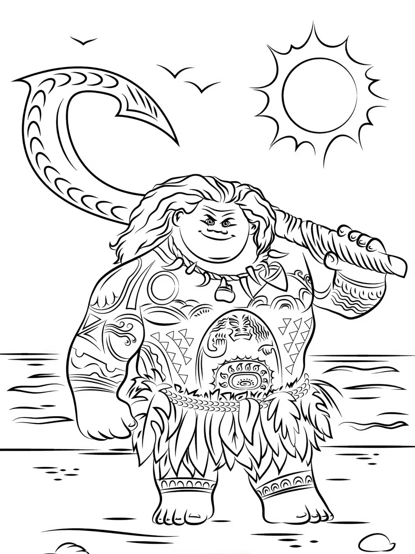 Moana And Maui Coloring Sheets