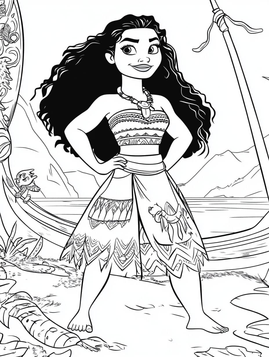 Moana Island Exploration Coloring Pages