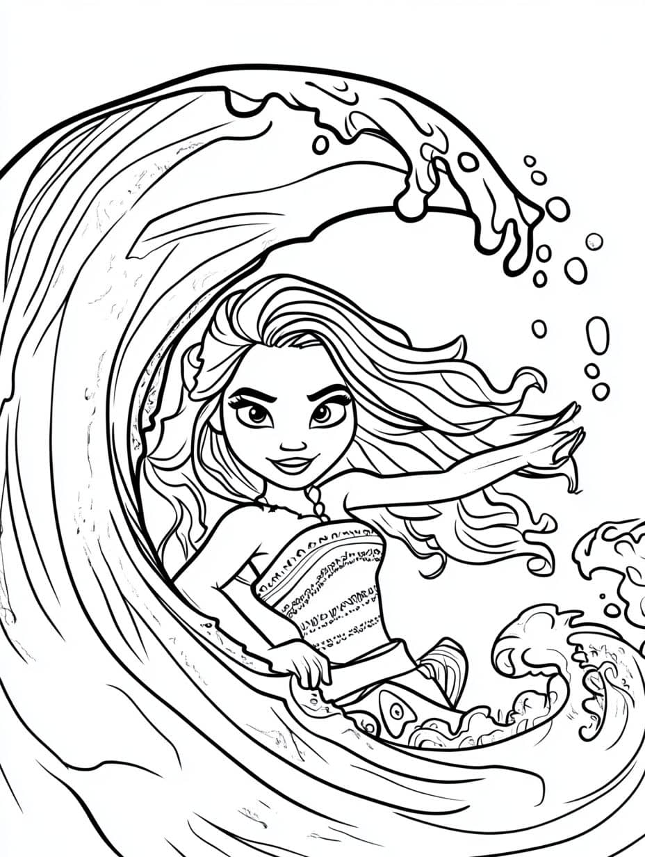 Moana Ocean Spirit Coloring Pages